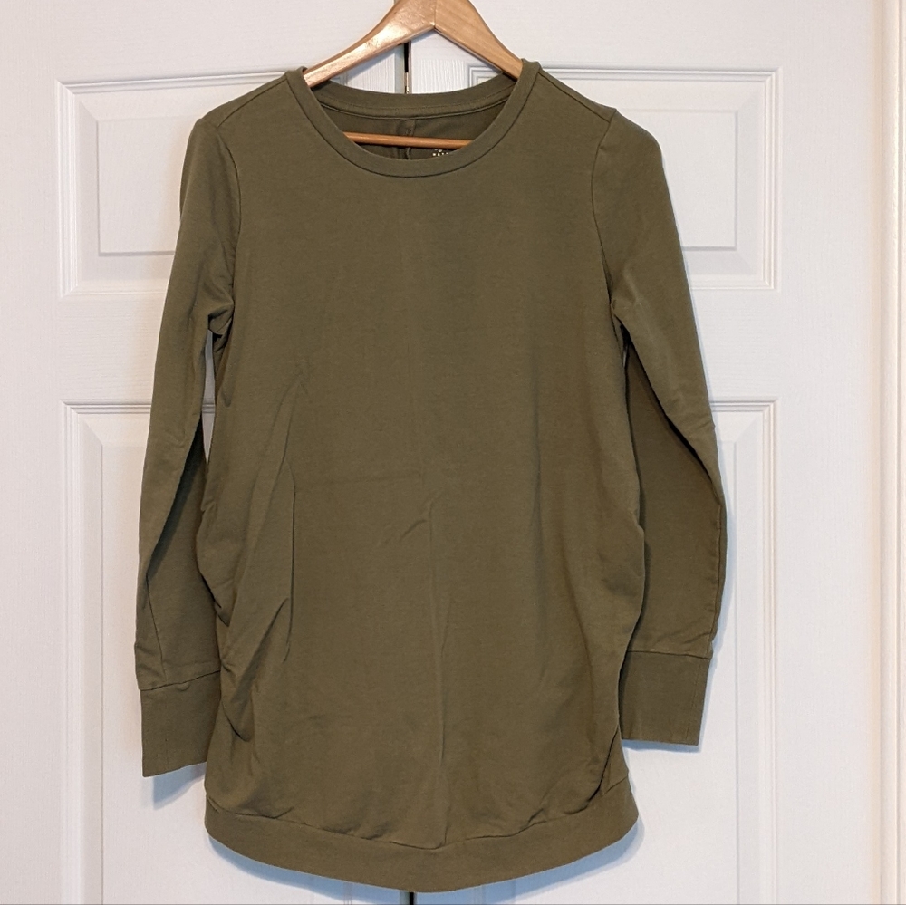 Isabel Maternity crew neck sweatshirt - olive green